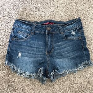 Refuge Women's Distressed Blue Jean Shorts